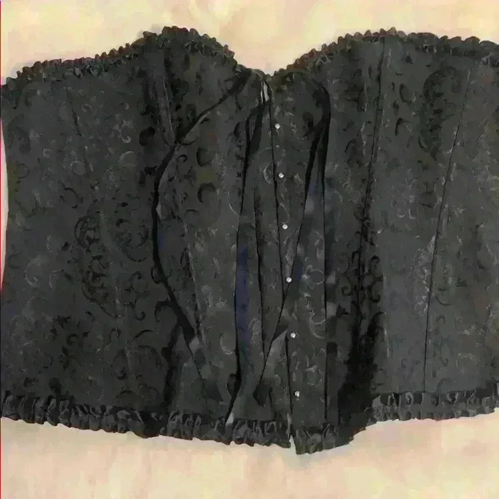 Black corset and matching thong